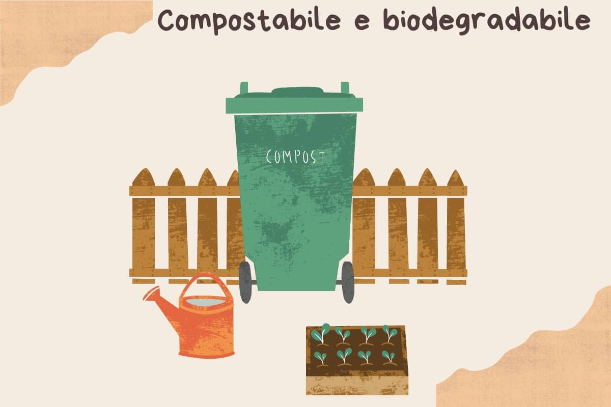 mastello verde per scarto biodegradabile e compostabile